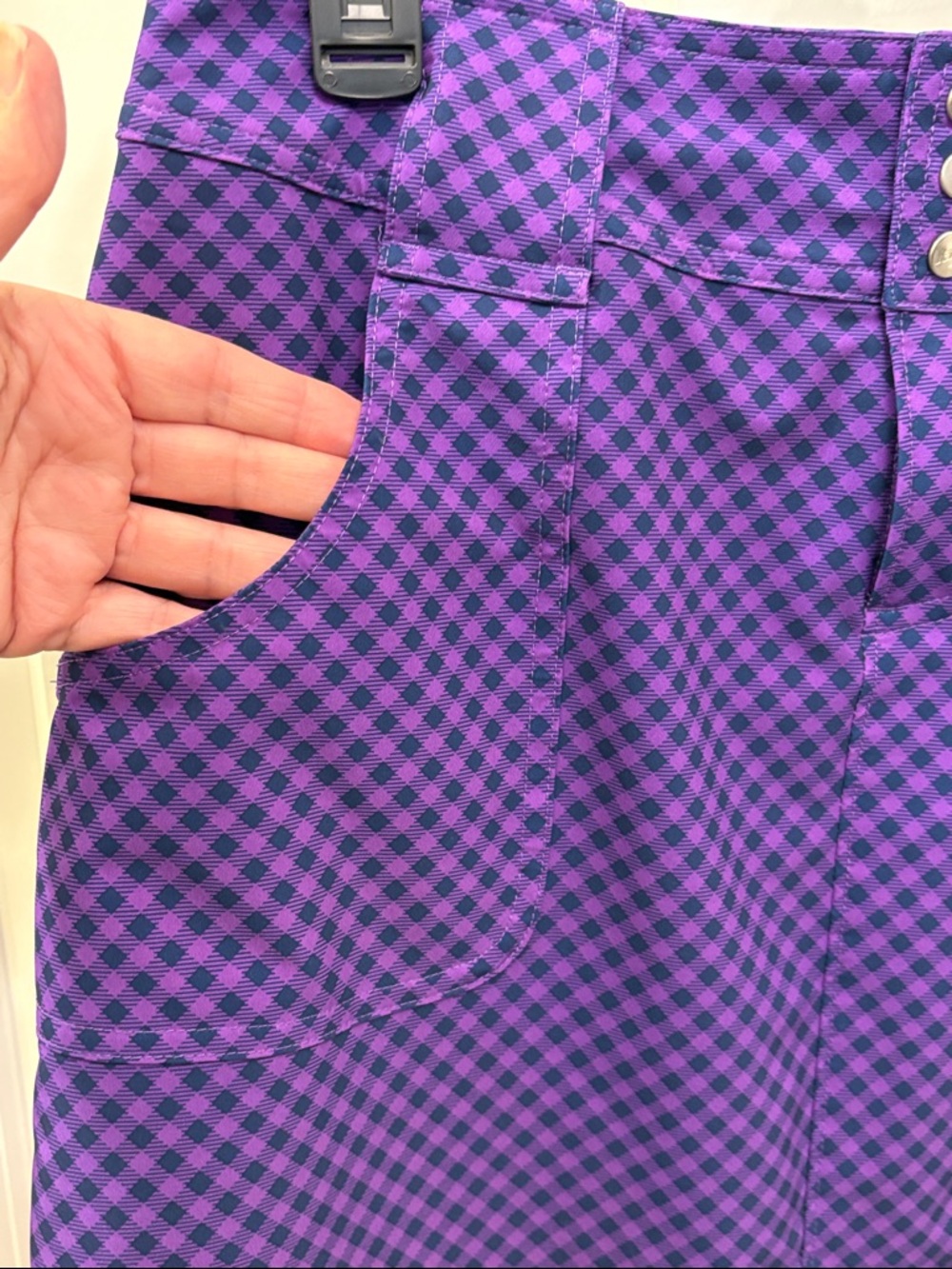 Jofit Purple Checkered Golf Skort with Front Pockets NNT size 6 - Picture 6 of 14
